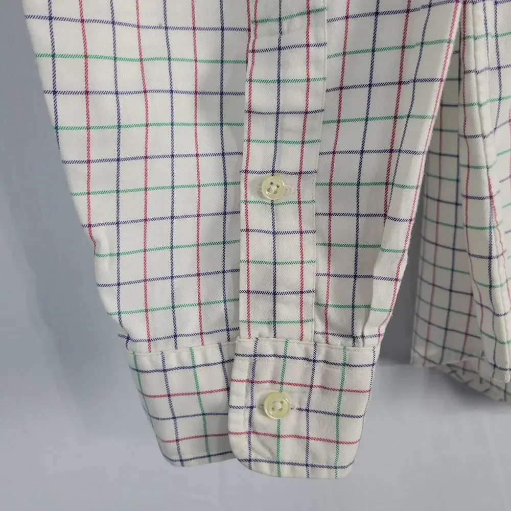 Ralph Lauren Custom Fit Long Sleeve Button-down Shirt size XL White Multi Pony
